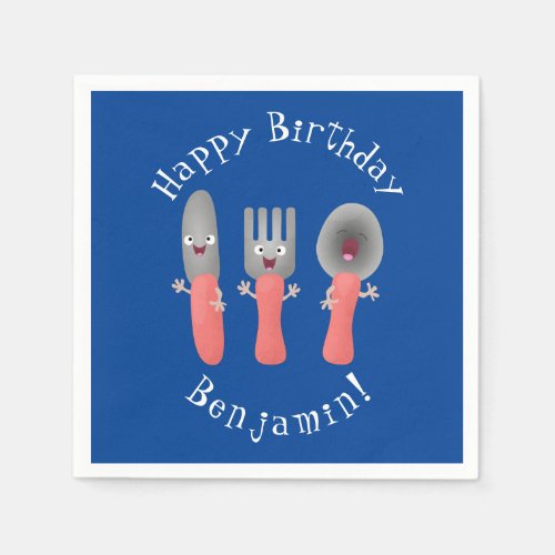 Cute knife fork and spoon cutlery cartoon napkins