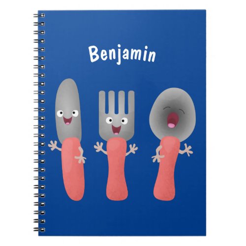 Cute knife fork and spoon cutlery cartoon notebook