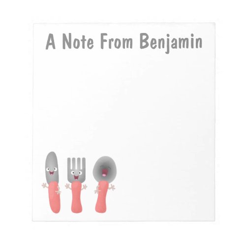 Cute knife fork and spoon cutlery cartoon notepad