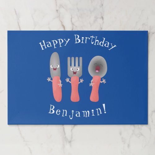 Cute knife fork and spoon cutlery cartoon paper pad
