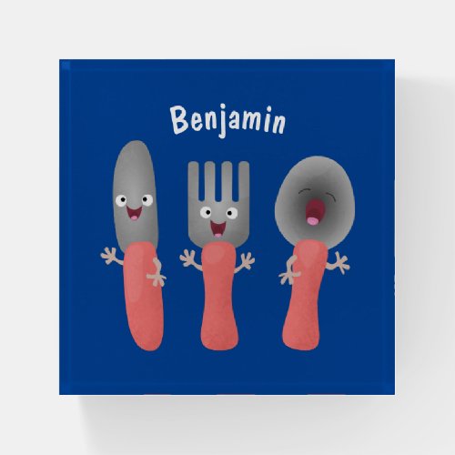 Cute knife fork and spoon cutlery cartoon paperweight