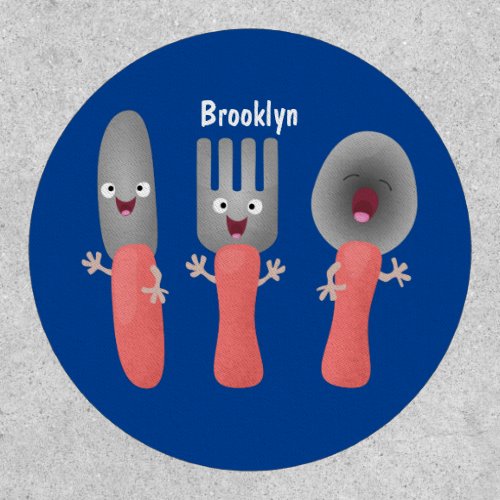 Cute knife fork and spoon cutlery cartoon patch