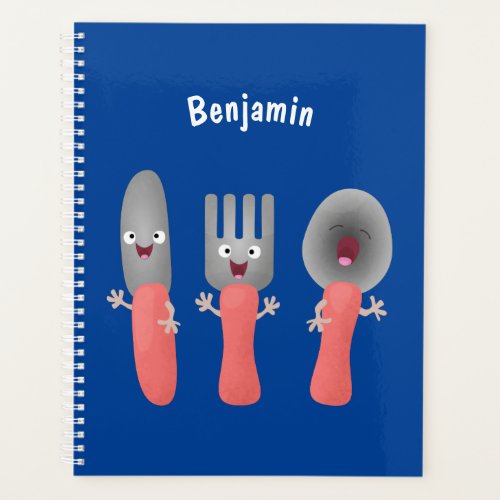 Cute knife fork and spoon cutlery cartoon planner