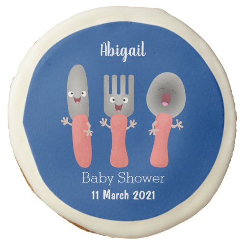 Cute knife fork and spoon cutlery cartoon sugar cookie