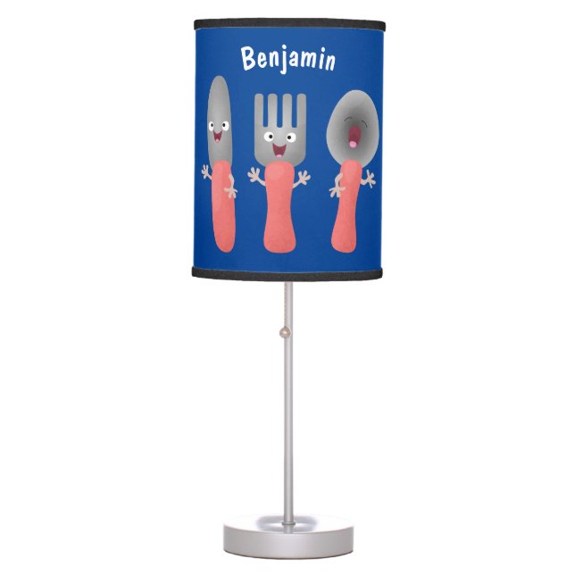 Cute knife fork and spoon cutlery cartoon table lamp (Front)