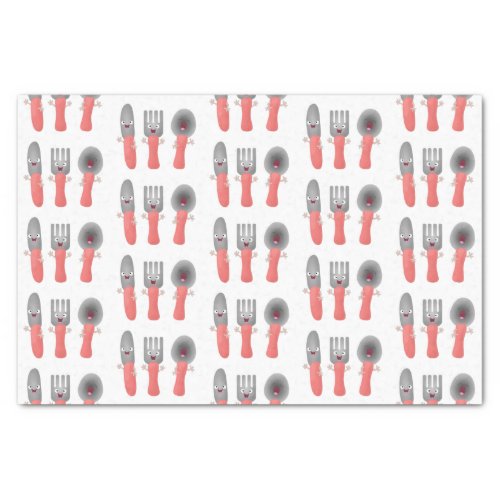 Cute knife fork and spoon cutlery cartoon tissue paper