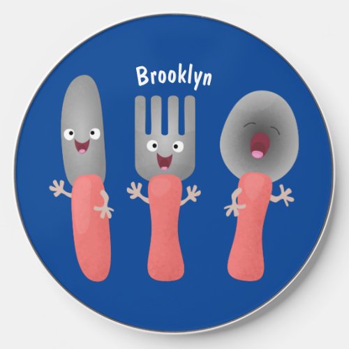 Cute knife fork and spoon cutlery cartoon wireless charger 