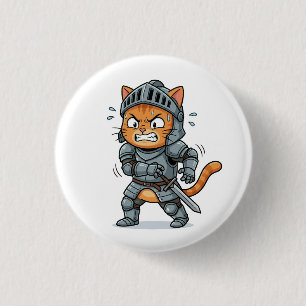 Cute Knight Cat Button