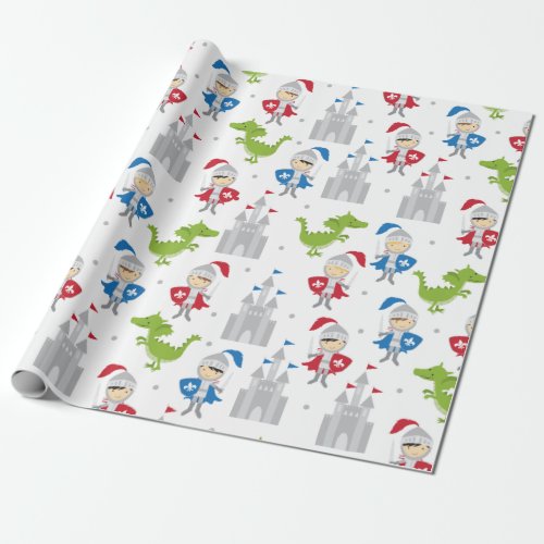 Cute Knights and Castles Wrapping Paper