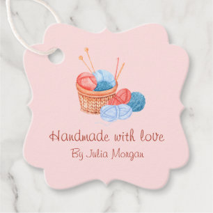 Cute Knit Homemade Hang Tag Pink