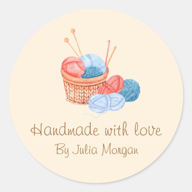 Cute Knit Homemade Label | earth tone (Front)