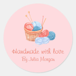 Cute Knit Homemade Label Pink
