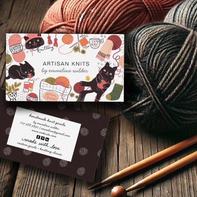 Cute Knitting Business And Knitting Instruction Card (Creator Uploaded)