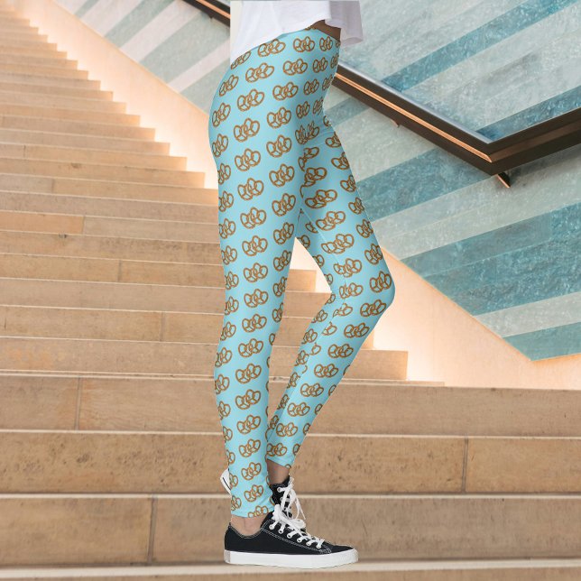 Cute Knotted Double Pretzel on Pale Blue or any Leggings (Creator Uploaded)