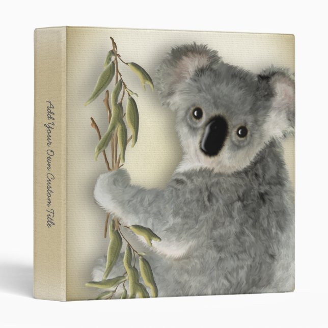 Cute Koala 3 Ring Binder (Front/Spine)