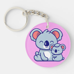 Cute Koala And Baby Keychain