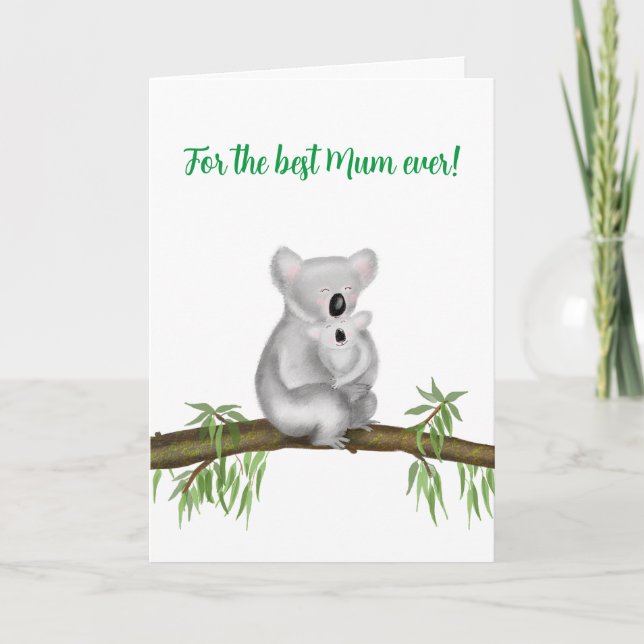 Cute koala and baby Mother's Day card (Front)
