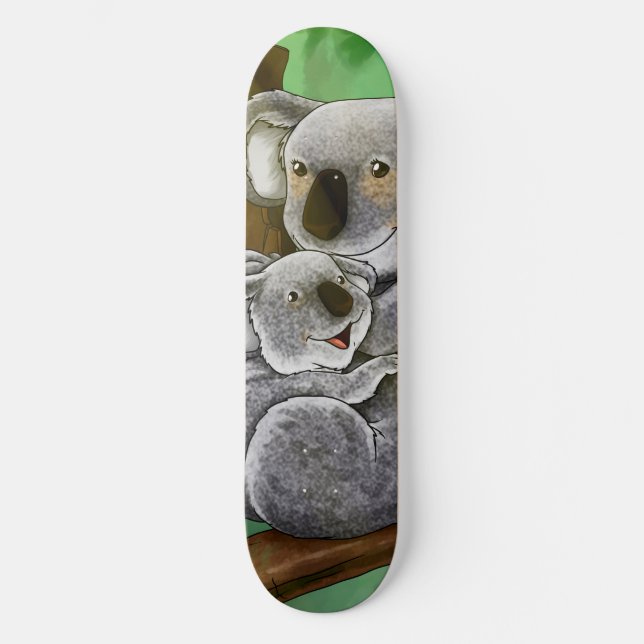 Cute Koala and Baby Skateboard (Front)