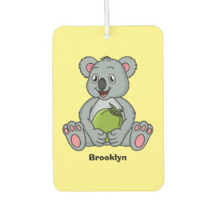 Cute koala and coconut cartoon illustration air freshener