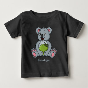 Cute koala and coconut cartoon illustration baby T-Shirt