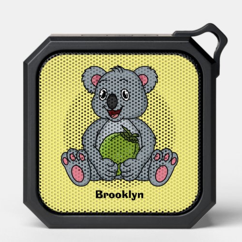 Cute koala and coconut cartoon illustration bluetooth speaker