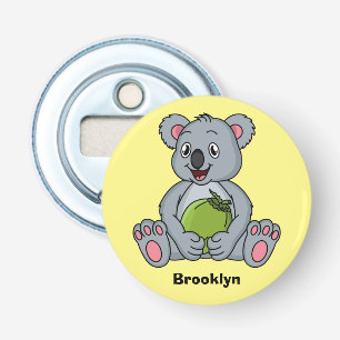 Cute koala and coconut cartoon illustration bottle opener