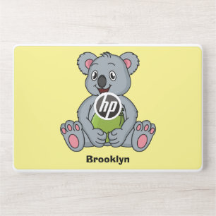 Cute koala and coconut cartoon illustration HP laptop skin