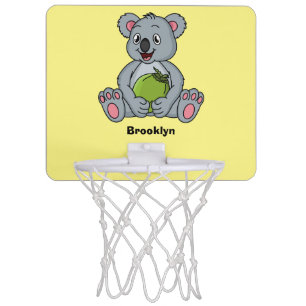 Cute koala and coconut cartoon illustration mini basketball hoop
