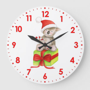 Cute koala art Christmas wall clock