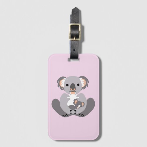  Cute  KOALA _Aussie Wildlife _ Pink Luggage Tag