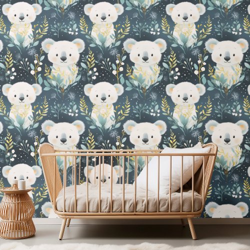 Cute Koala Baby Animal Kids Nursery Pattern Wallpaper