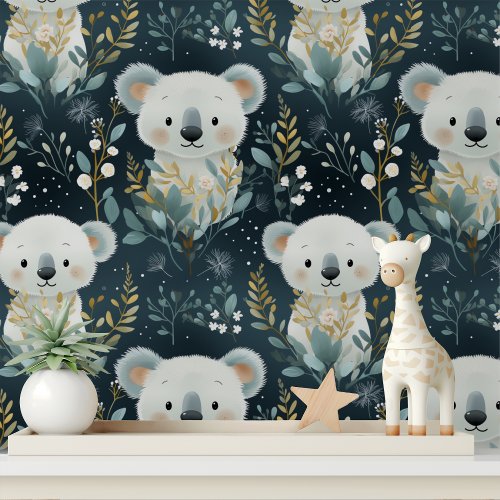 Cute Koala Baby Animal Kids Nursery Pattern Wallpaper