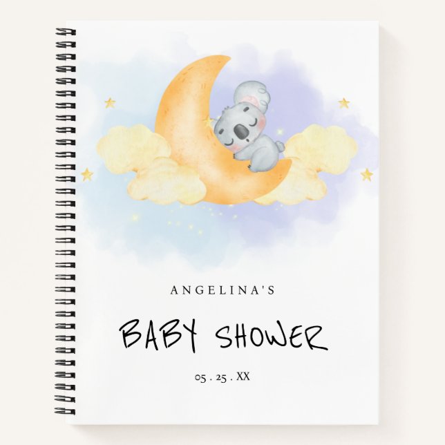 Cute Koala Baby Shower Gift List Notebook (Front)