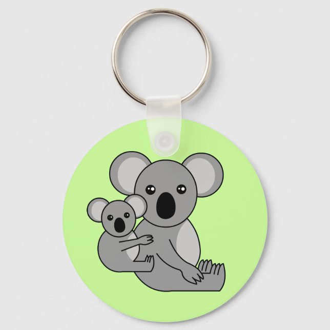 Cute Koala Bear and Baby Keychain (Front)