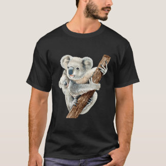 Cute Koala Bear And Baby Realistic Watercolor T-Shirt