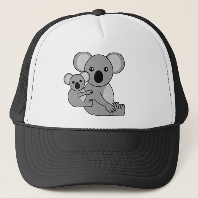 Cute Koala Bear and Baby Trucker Hat (Front)