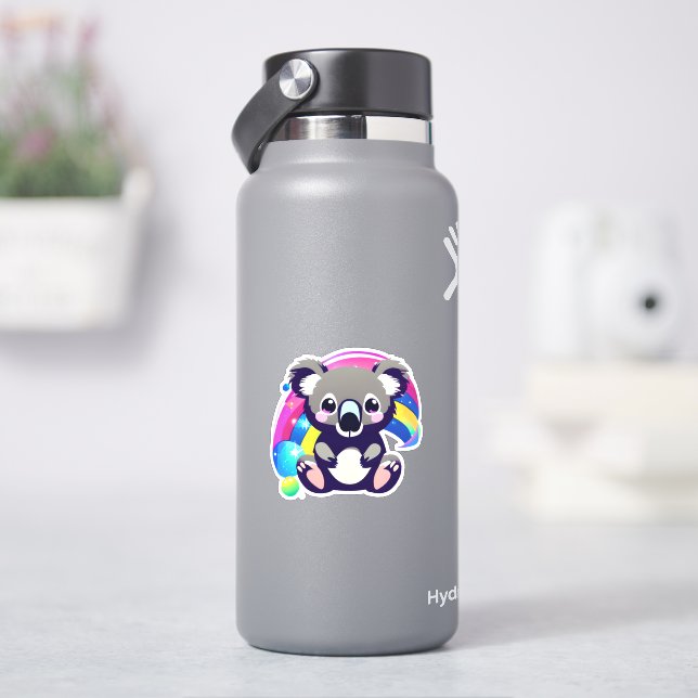 Cute Koala Bear and Rainbow  Sticker (HydroFlask)