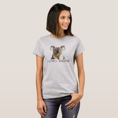 Cute Koala Bear Animal Very Koalified Fun Quote  T_Shirt