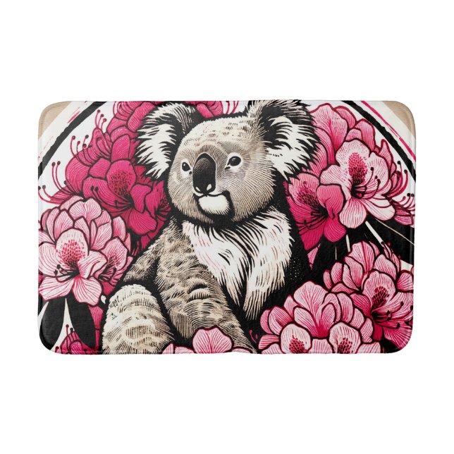 Cute Koala Bear Artwork Fun Koalas art             Bath Mat (Front)