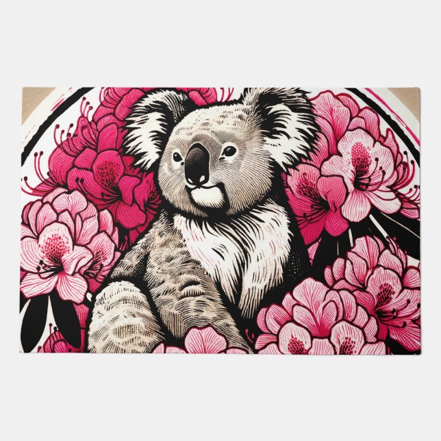 Cute Koala Bear Artwork Fun Koalas art             Doormat (Front)