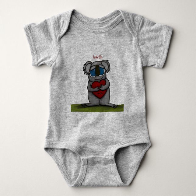 Cute Koala Bear Baby Bodysuit (Front)