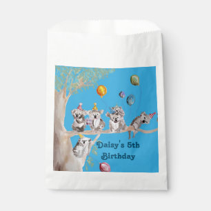 Cute Koala Bear Birthday Animal Party Favor Bags