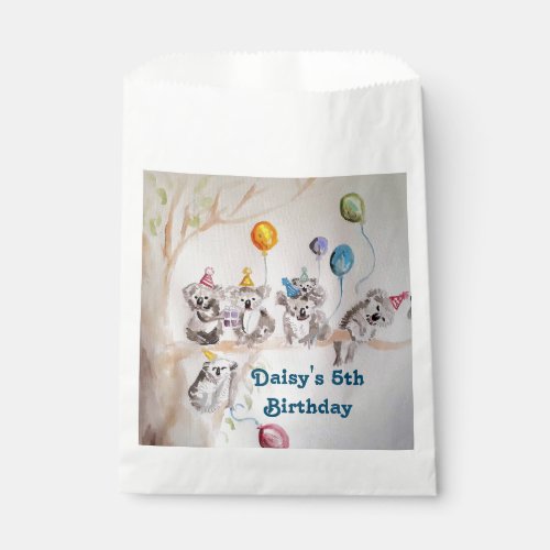 Cute Koala Bear Birthday Animal Party Favor Bags