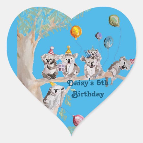 Cute Koala Bear Birthday Animal Party Sticker