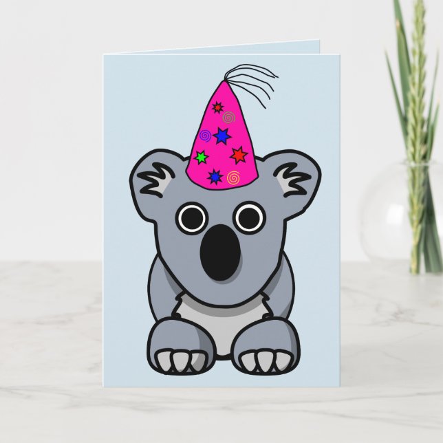 CUTE KOALA BEAR BIRTHDAY GREETING CARDS (Front)