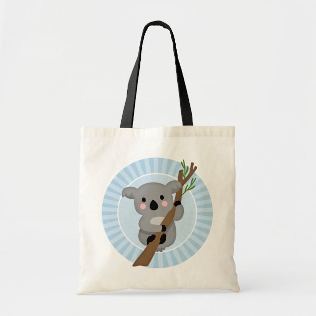 Cute Koala Bear - Blue Gray Tote Bag (Front)