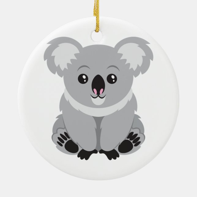 Cute Koala Bear Ceramic Ornament (Back)