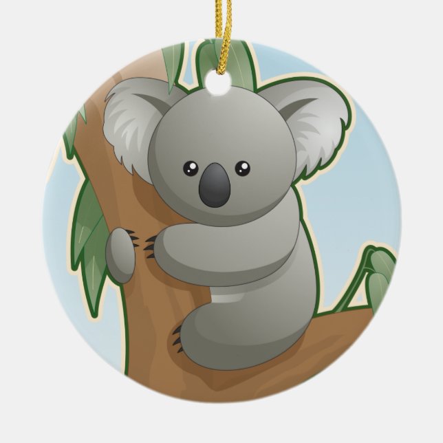 Cute Koala Bear Ceramic Ornament (Front)