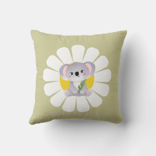 Cute koala Bear daisy flower Zoo Animal Love Throw Pillow