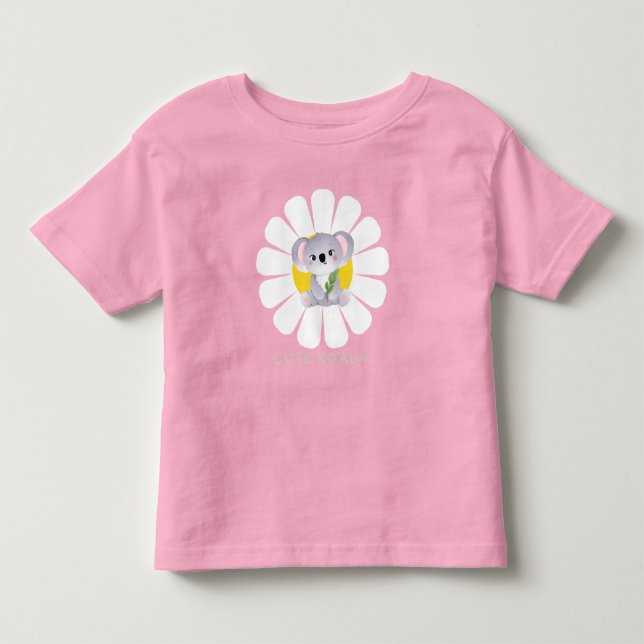 Cute koala Bear daisy flower Zoo Animal Love Toddler T-shirt (Front)
